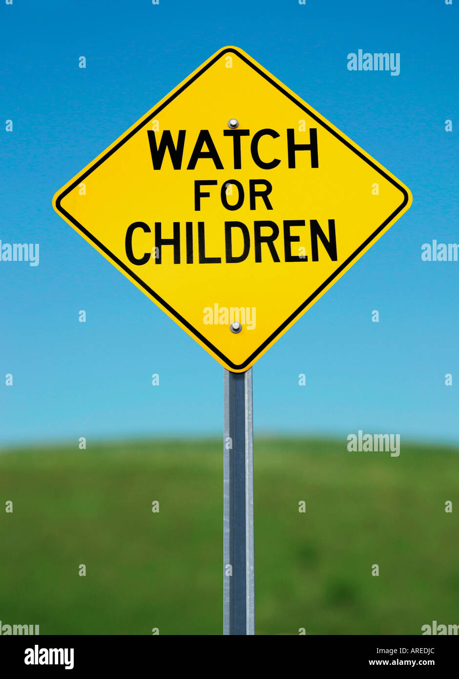 WATCH FOR CHILDREN warning sign Stock Photo