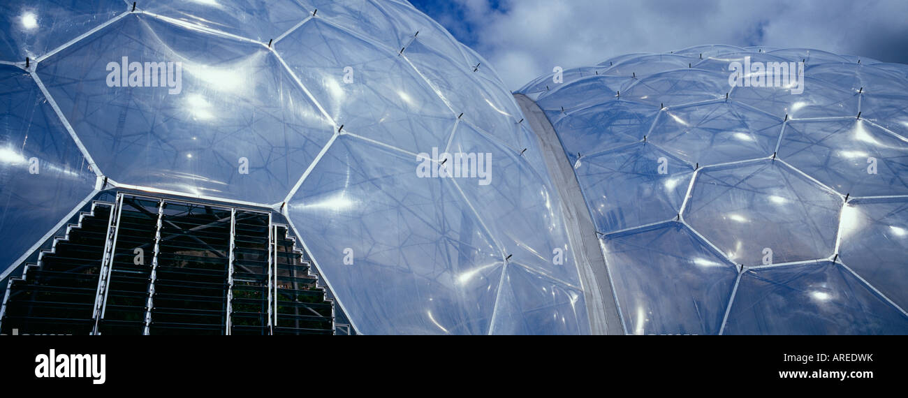 Geodesic Domes of the Eden Project Cornwall England UK Stock Photo