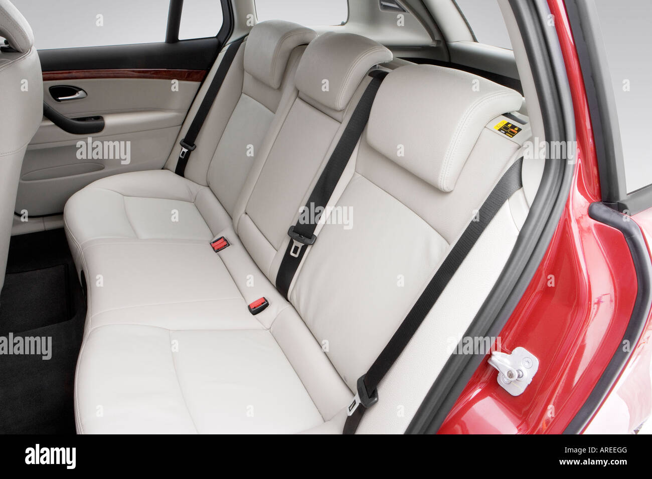 2006 Saab 9-3 2.0T Sport Combi in Red - Rear seats Stock Photo