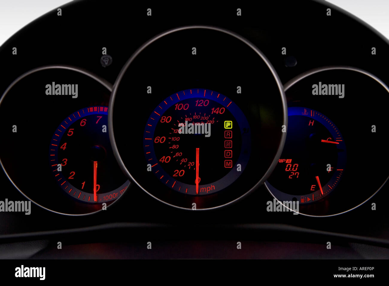 2006 Mazda MAZDA3 s Touring in Red Speedometer/tachometer Stock Photo