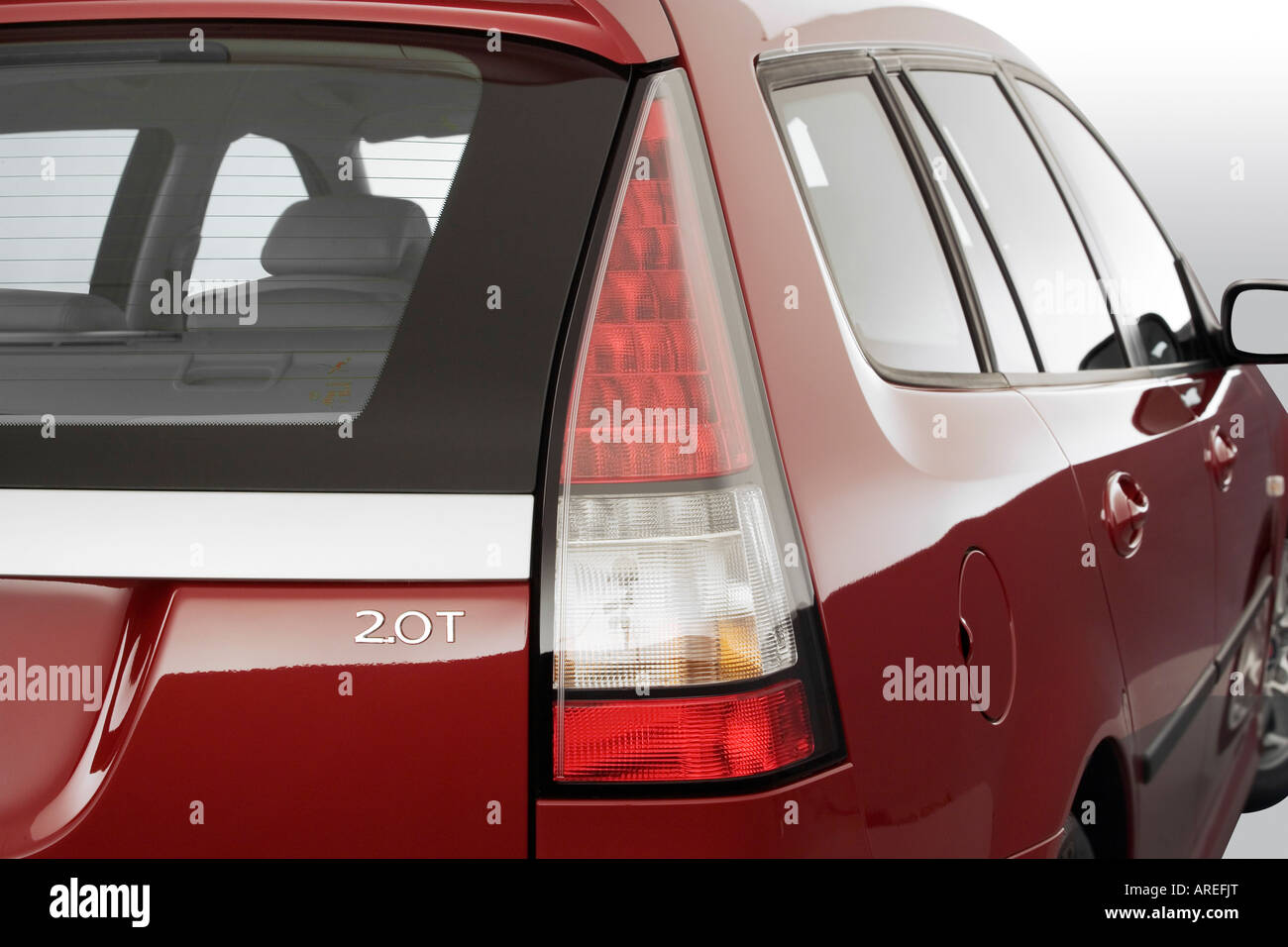 2006 Saab 9-3 2.0T Sport Combi in Red - Tail light Stock Photo