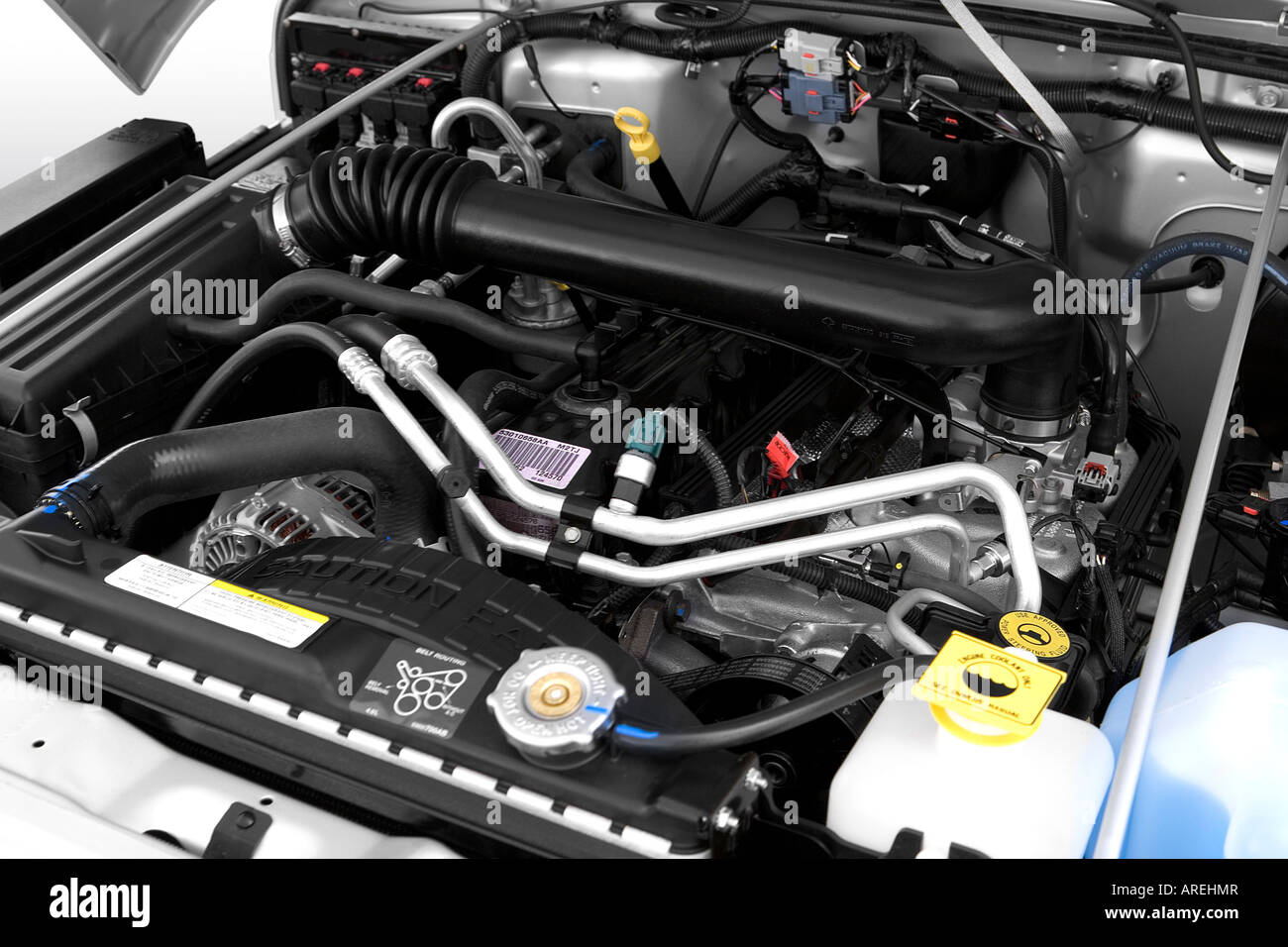 2006 Jeep Wrangler X in Silver - Engine Stock Photo - Alamy