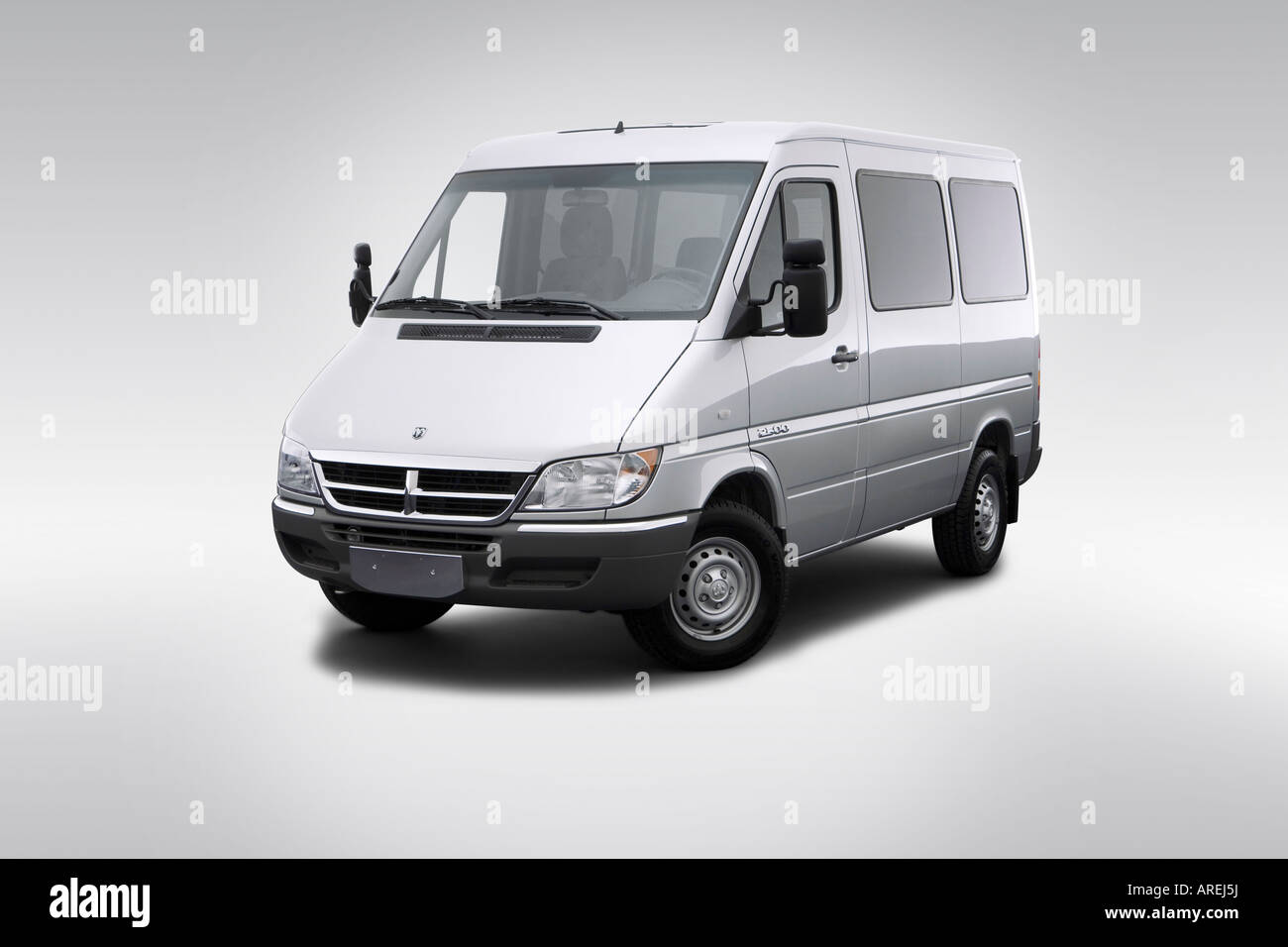 2006 Dodge Sprinter 2500 in Silver - Front angle view Stock Photo