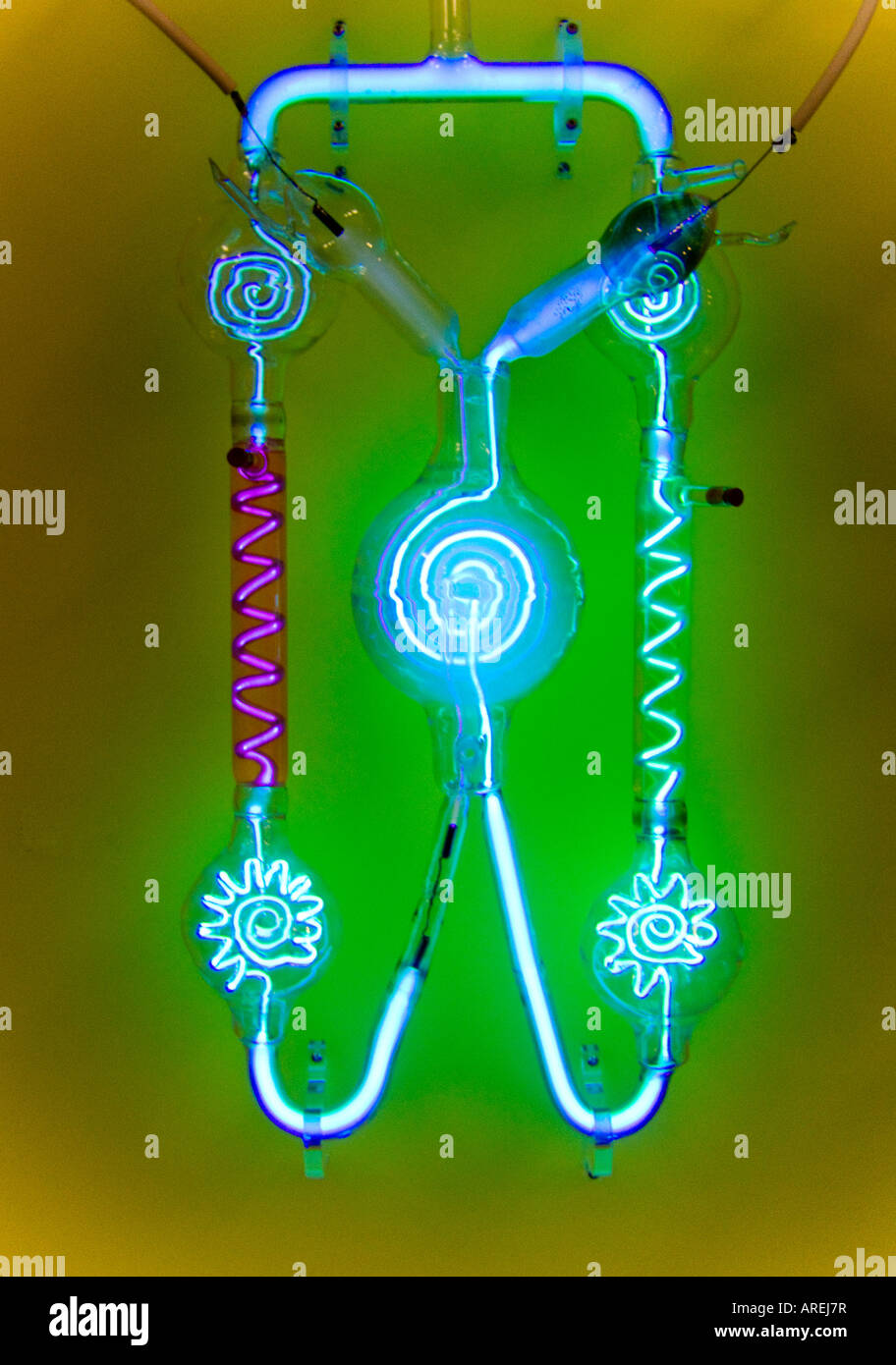 Replica Geissler tube by Thomas, 2005. On display at the Science museum  London Stock Photo - Alamy