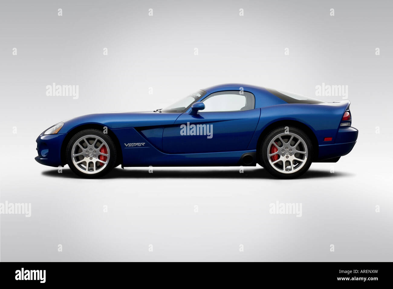 2006 Dodge Viper SRT-10 Coupe in Blue - Drivers Side Profile Stock Photo