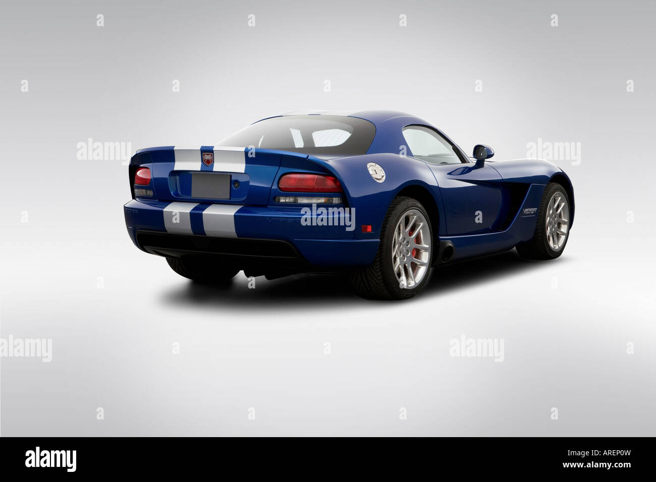 2006 Dodge Viper SRT-10 Coupe in Blue - Rear angle view Stock Photo