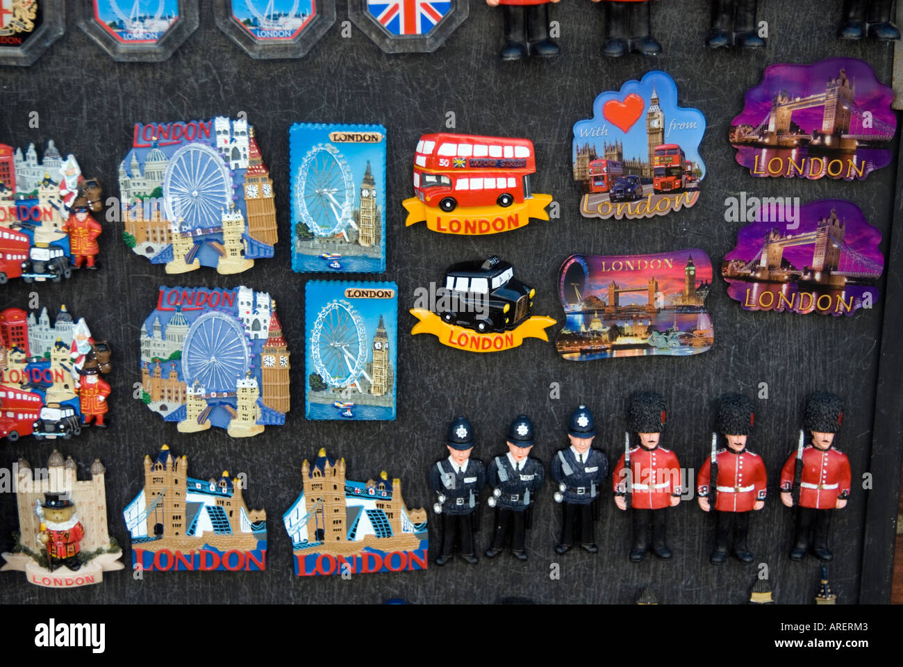 Souvenirs of London icons and landmarks London England UK Stock Photo ...