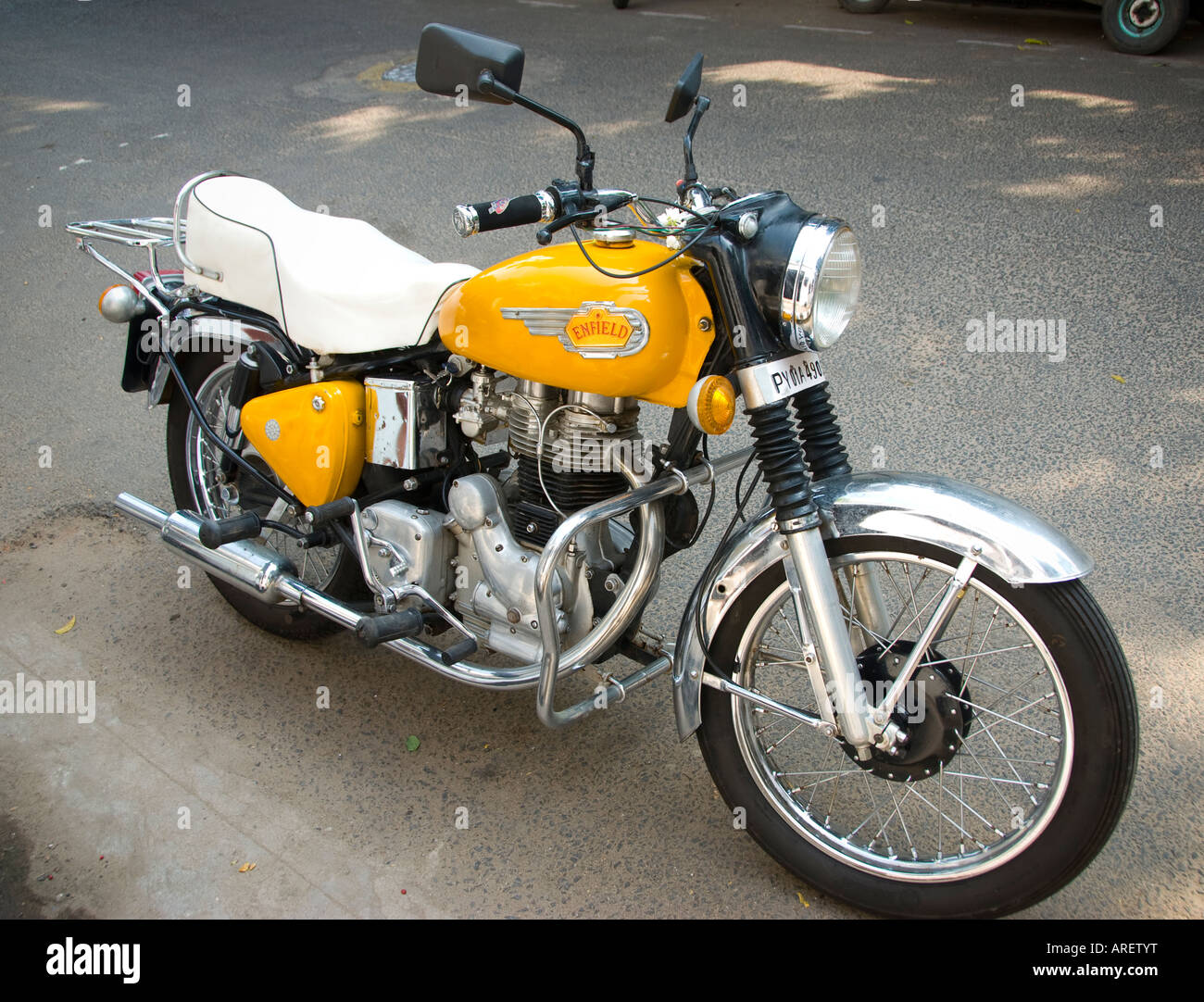 Enfield motorbike from the seventies Stock Photo