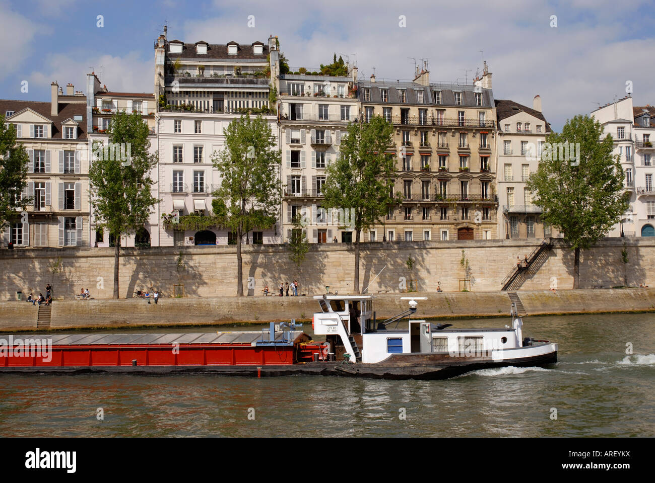 Ile Saint Louis island Seine river Old Paris France Stock Photo Alamy