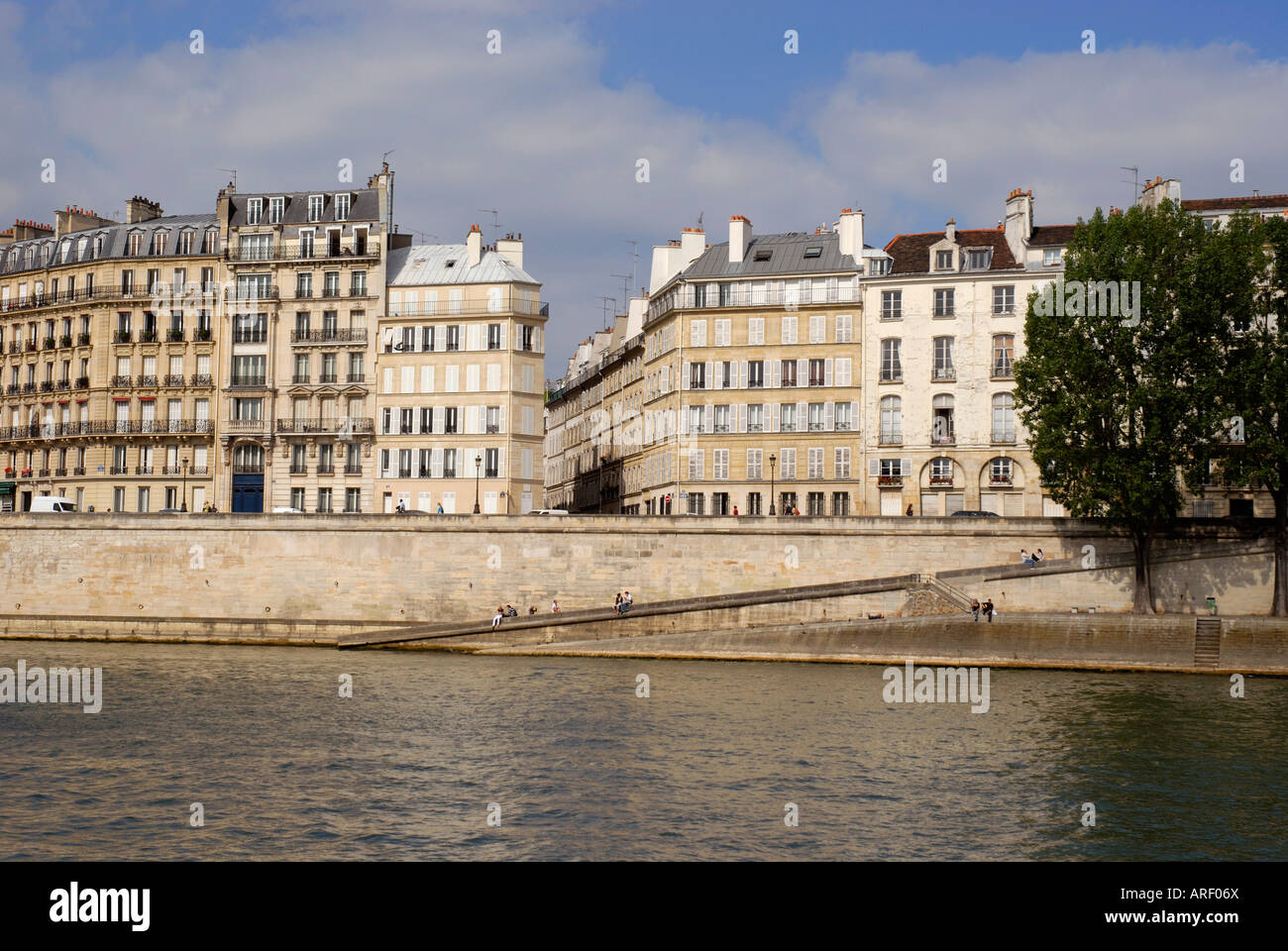 Ile Saint Louis island Seine river Old Paris France Stock Photo Alamy