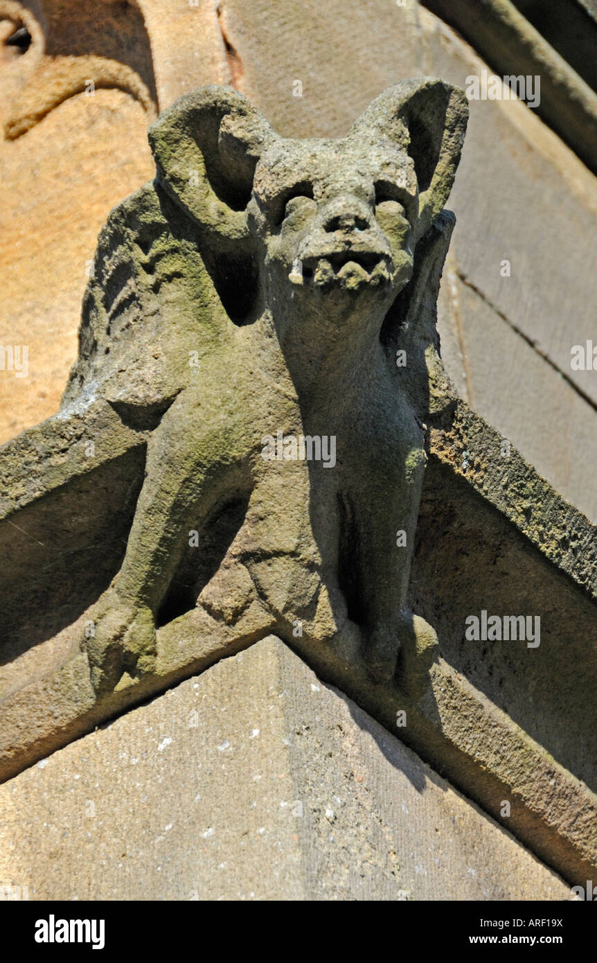 Bat gargoyle. Church of Saint Michael, Beetham, Cumbria, England