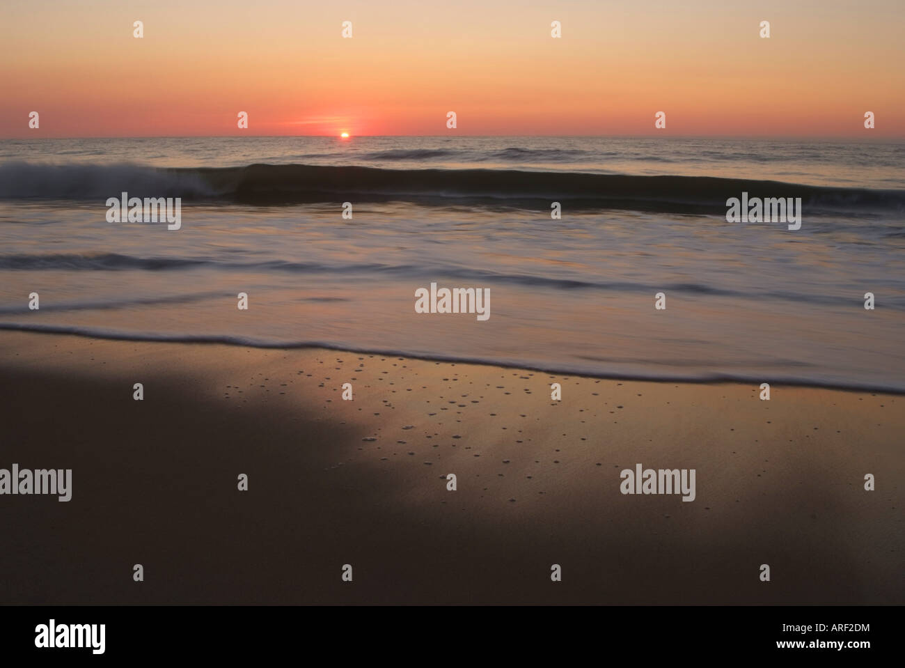 USA Maryland Ocean City Sunrise over the Atlantic Ocean Stock Photo