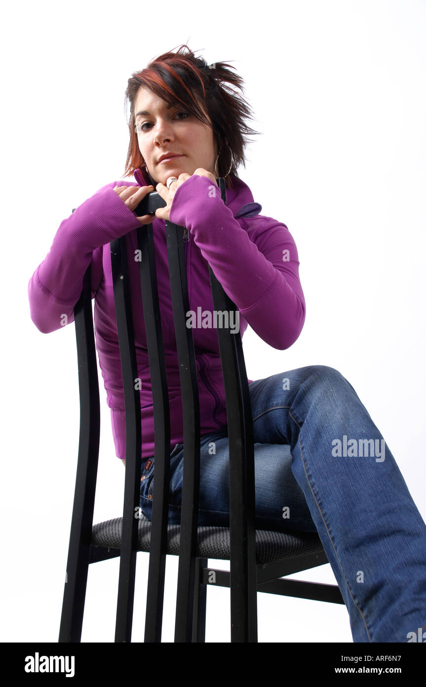 Student in chair Stock Photo Alamy