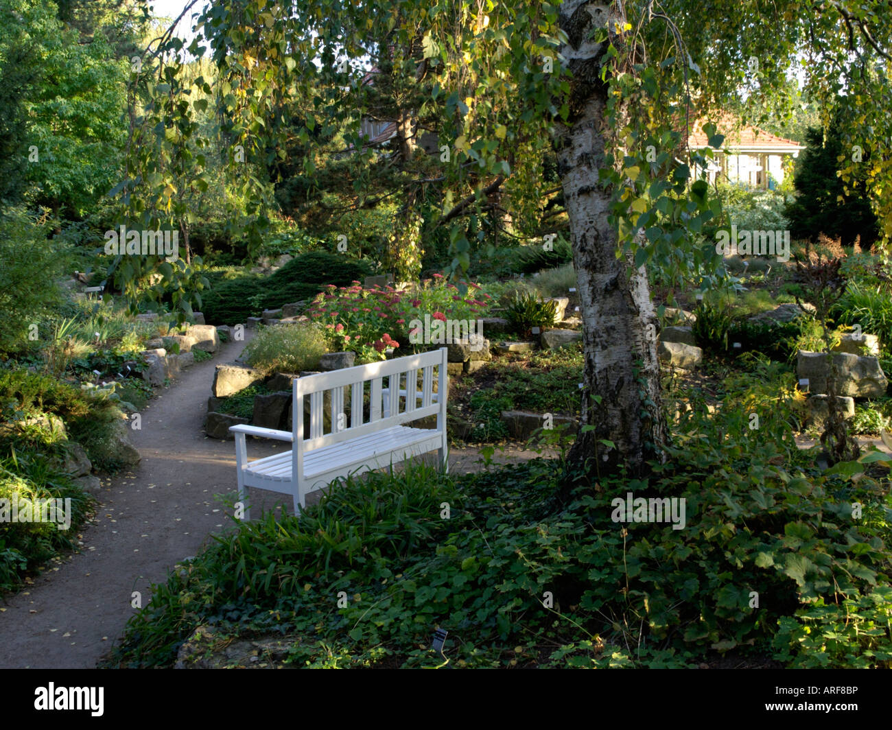 Rock garden, Karl Foerster Garden, Potsdam, Germany. Design: Karl Foerster Stock Photo