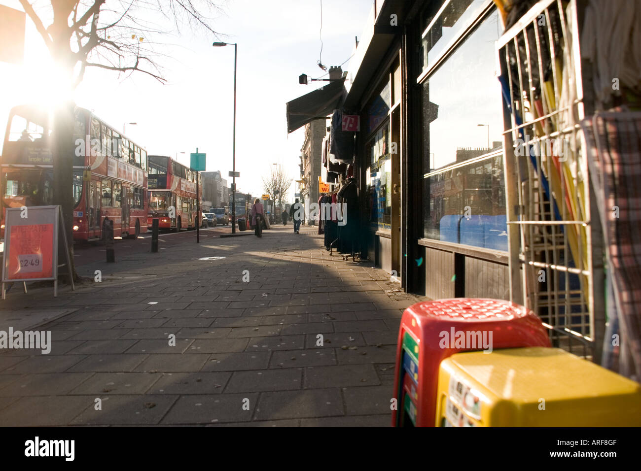 Seven Sisters Road at junction with Holloway Road North London Stock