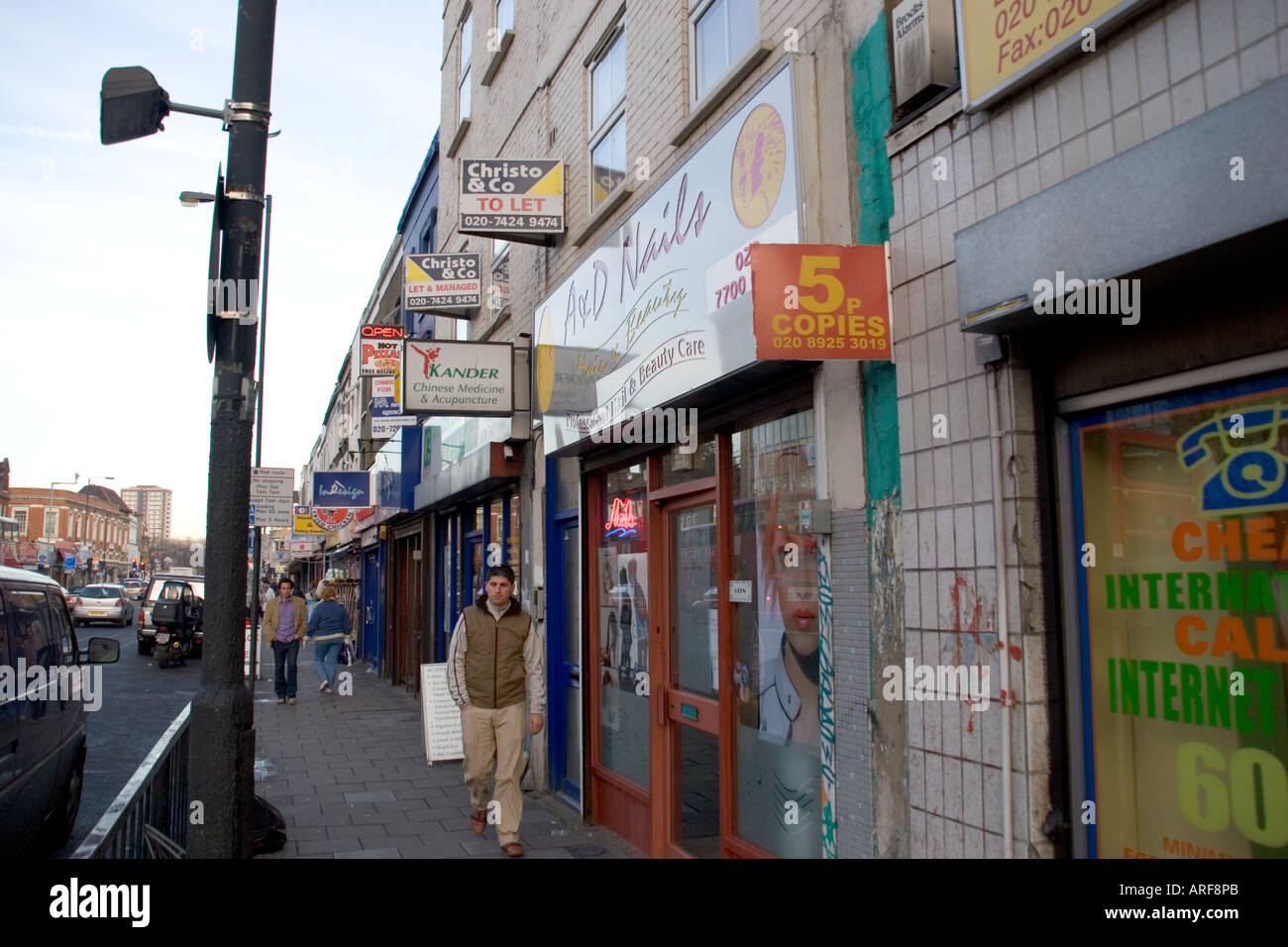 Seven Sisters Road at junction with Holloway Road North London Stock
