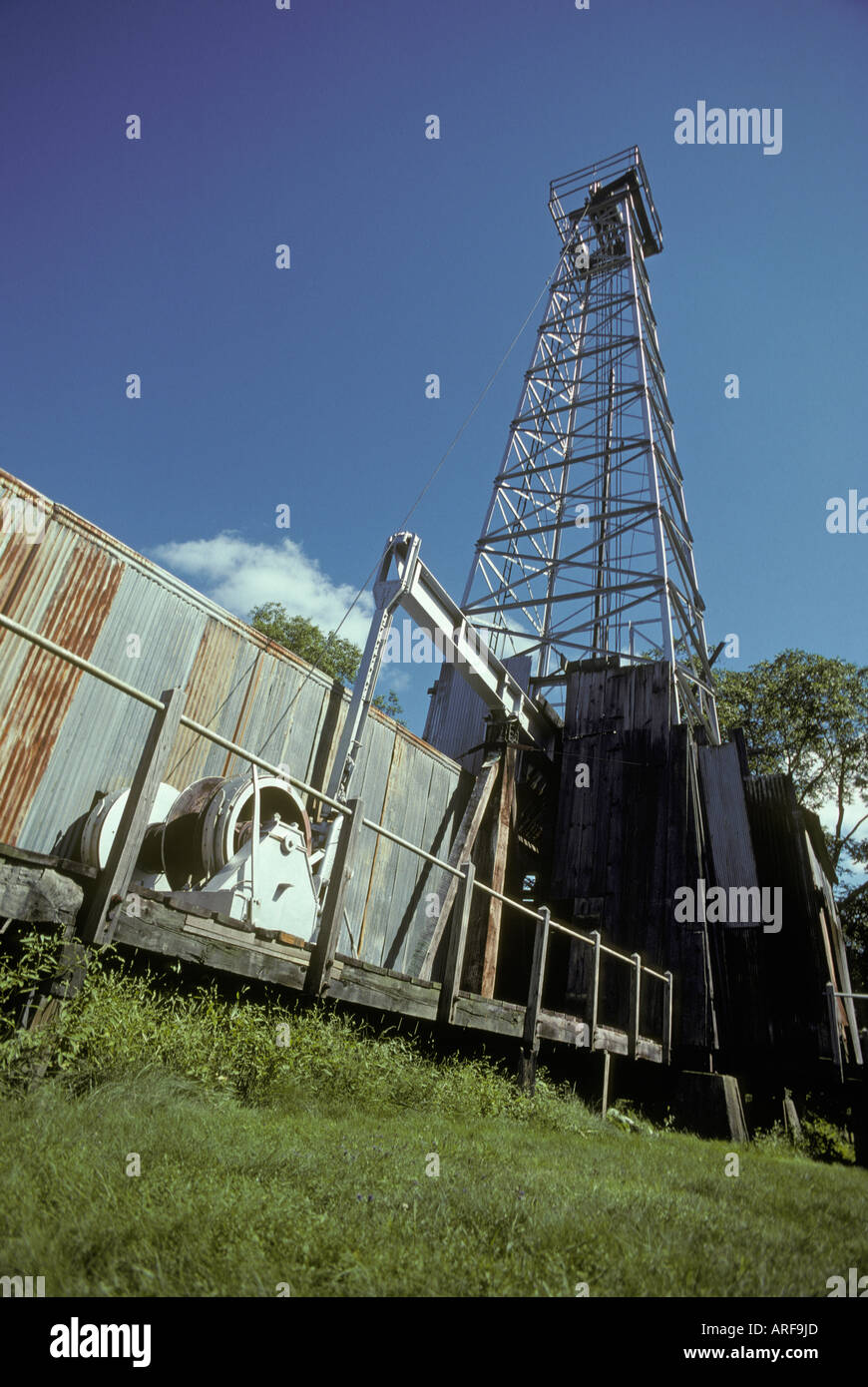 antique oil well pump energy source exploration petroleum resource