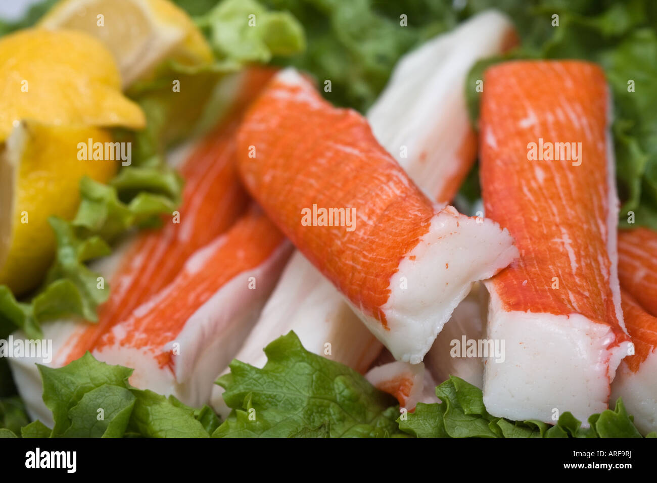 Surimi crab stick imitation crab meat seafood sea food studio photo on