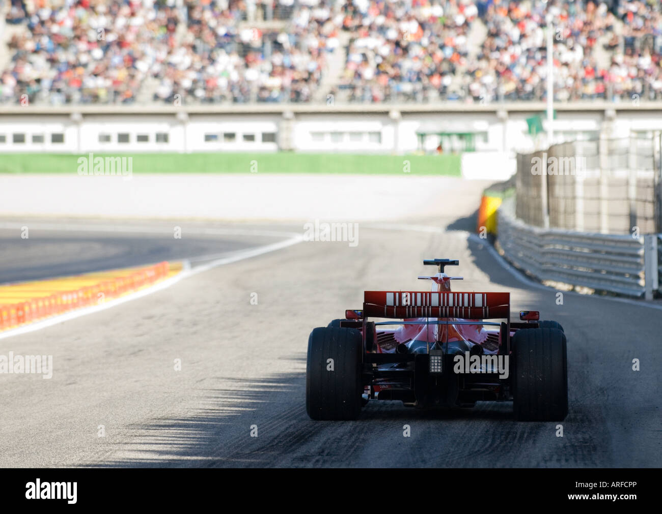 McLaren racecar at the exit of Pit Lane during Formula 1 Testing on ...