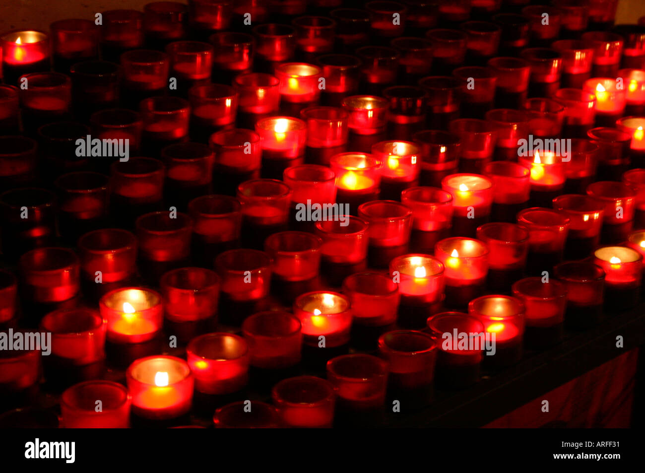 candles at Our Lady of the Angels Cathedral, Los Angeles, California
