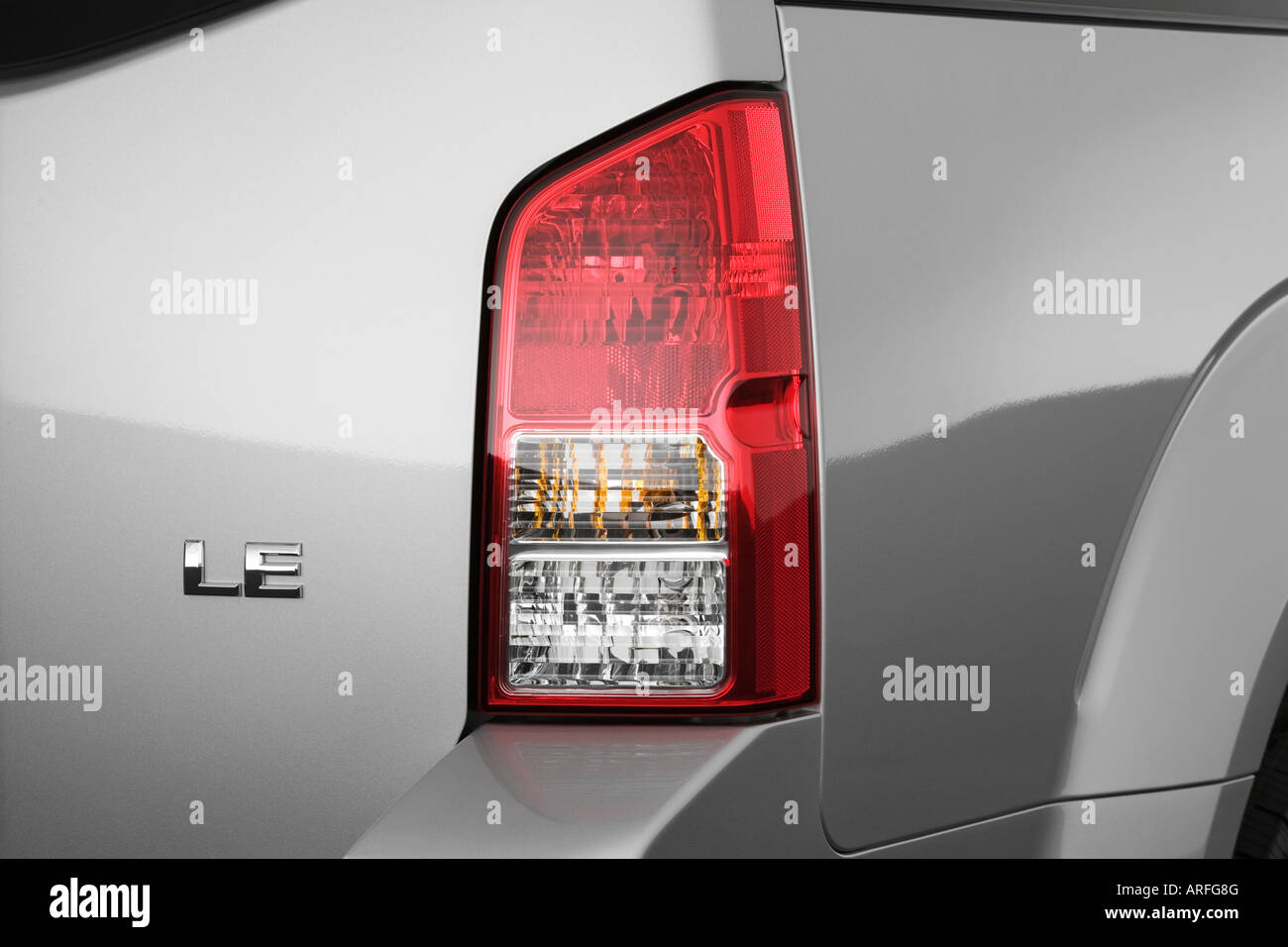 2007 Nissan Pathfinder LE in Silver - Tail light Stock Photo