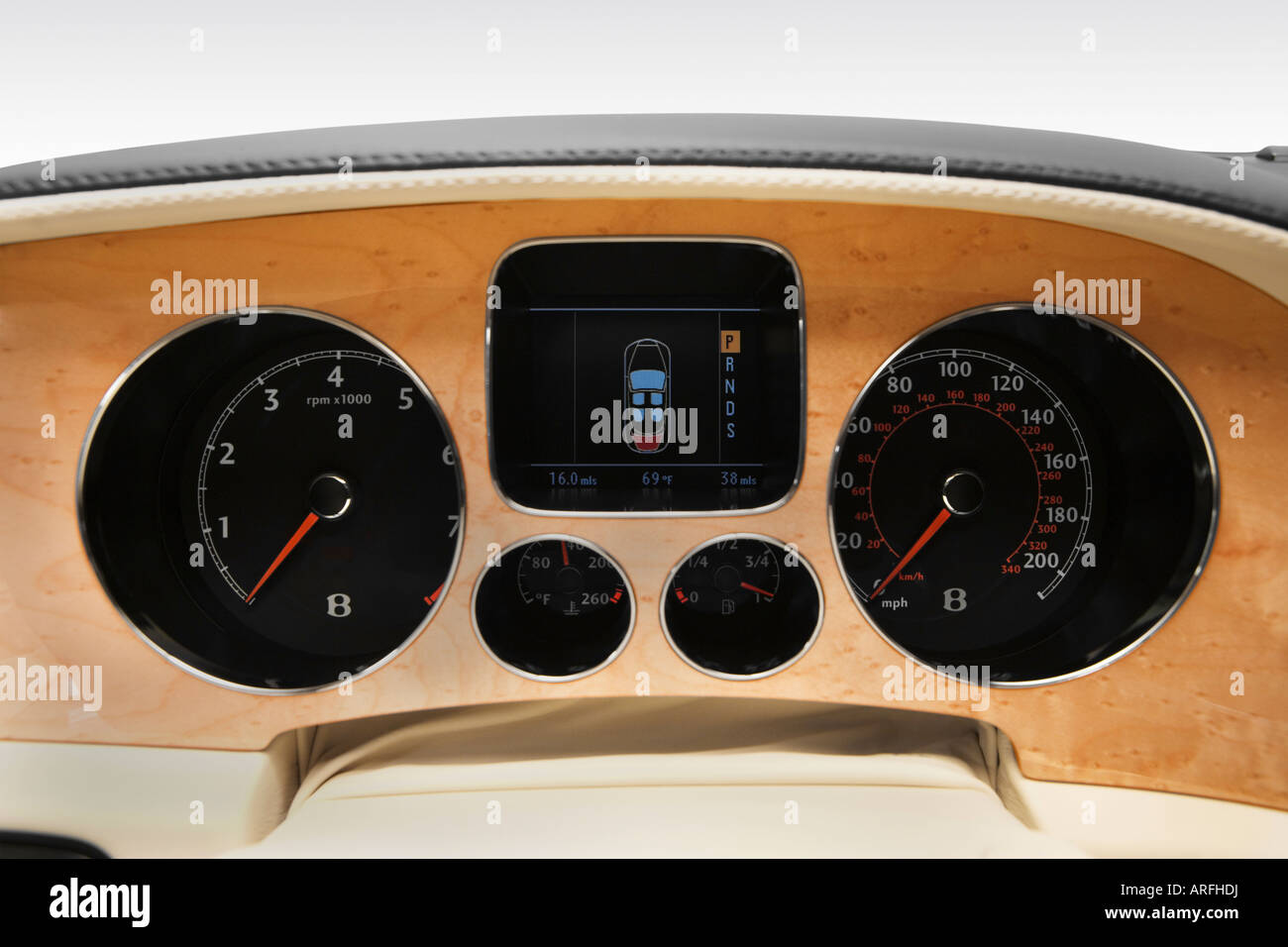 2007 Bentley Continental GTC in Blue - Speedometer/tachometer Stock Photo