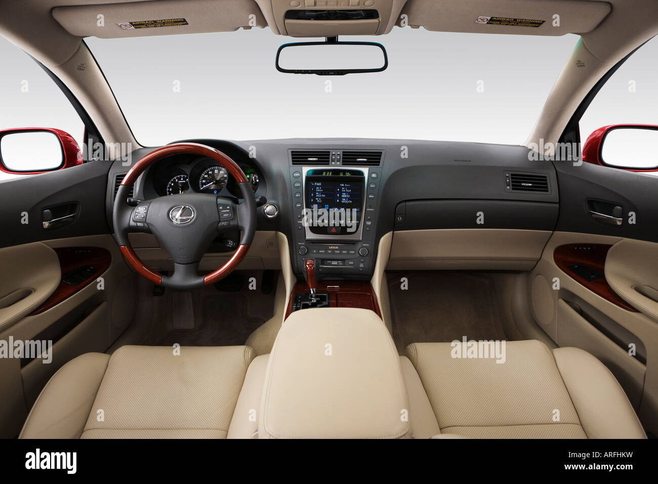2007 Lexus GS 350 in Red - Dashboard, center console, gear shifter view  Stock Photo - Alamy