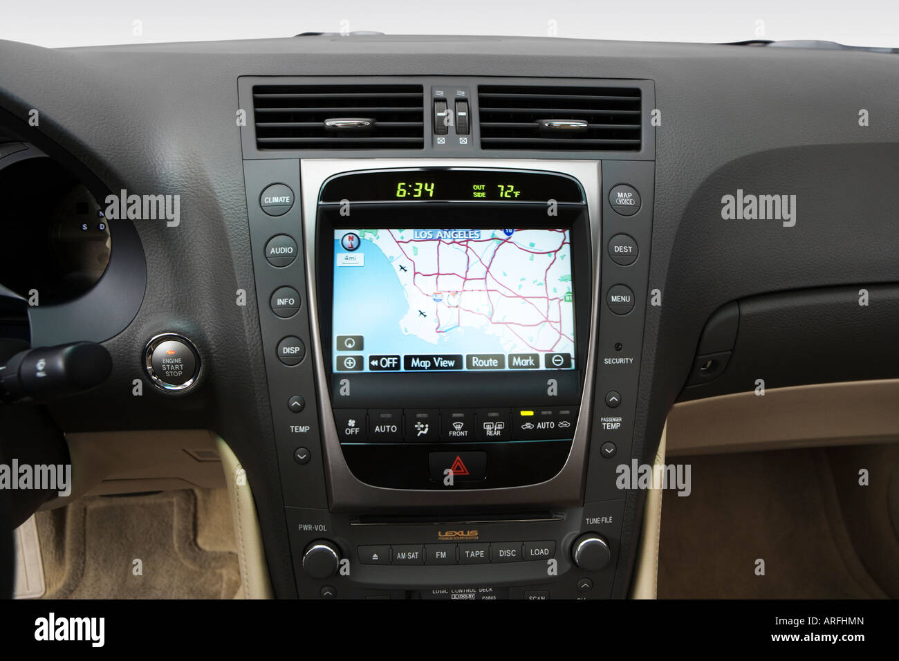 07 Lexus Gs 350 In Red Nav Unit Head On Stock Photo Alamy