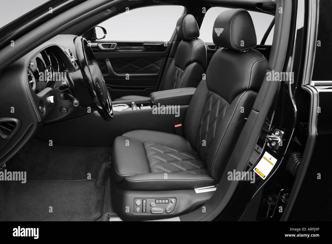 2007 Bentley Continental Flying Spur in Black - Front seats Stock Photo