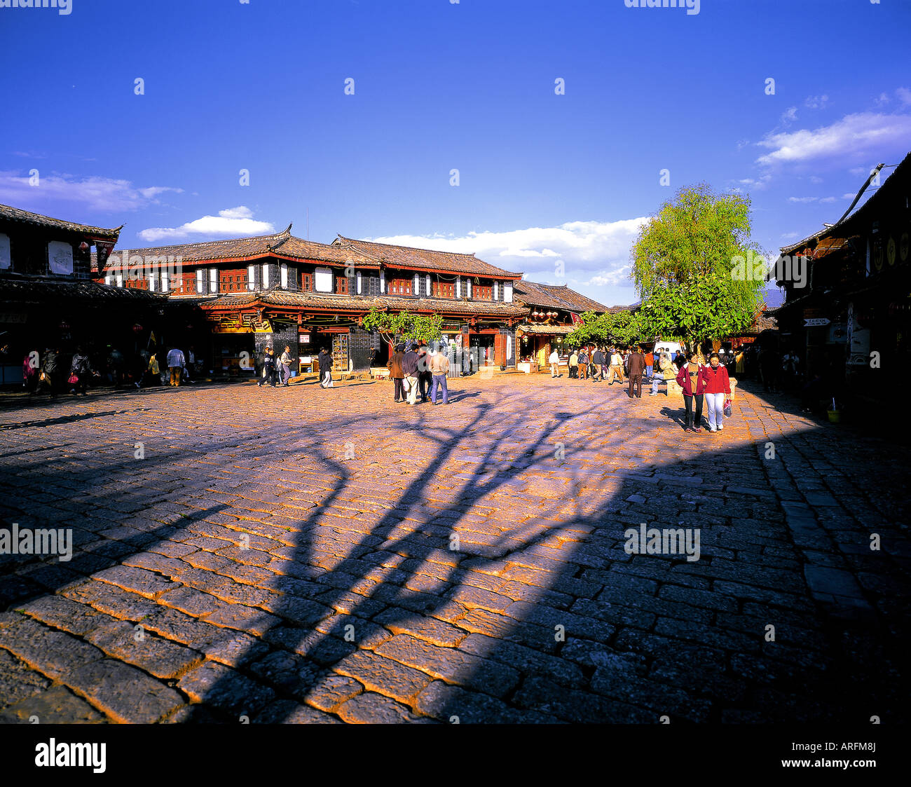 Old Market Square of Lijiang Old Town, in China’s Yunnan Province, at ...