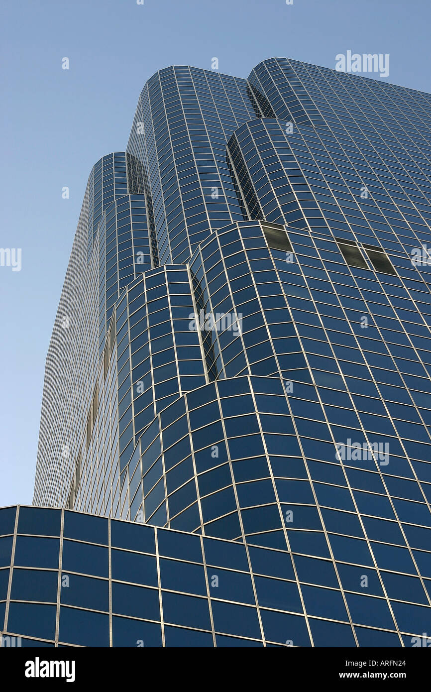 Windows building with reflections of blue sky Stock Photo - Alamy
