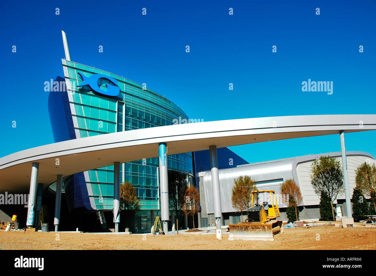 The new Atlanta Aquarium at Olympic Centennial Park downtown capital of