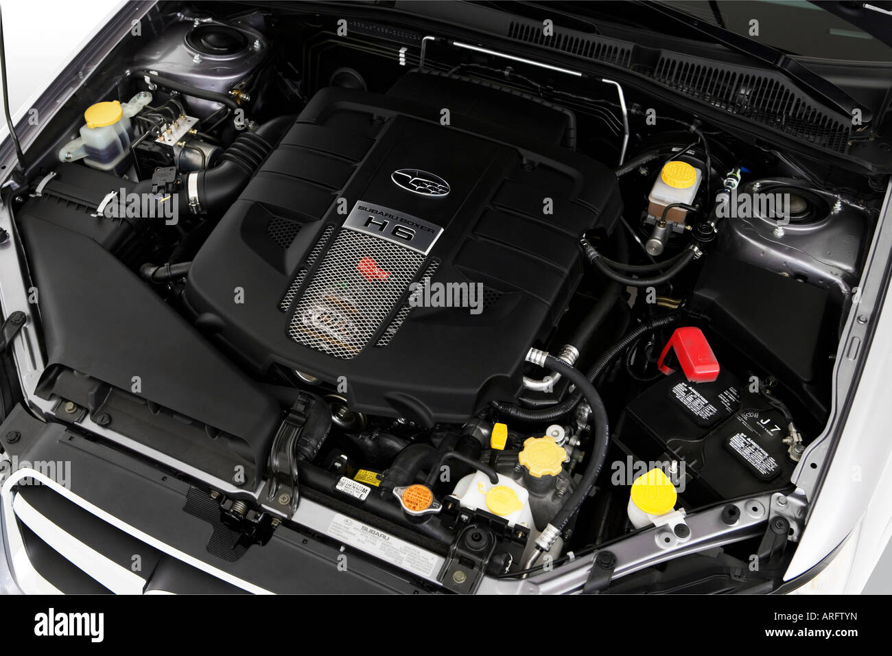 2008 Subaru Legacy 3.0 R Limited in Silver Engine Stock Photo