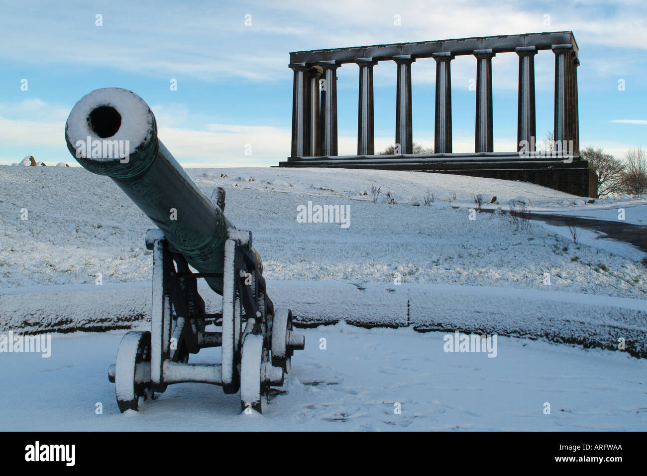 The National Monument on a winter's morning on Calton Hill, Edinburgh, Scotland, UK. Stock Photo