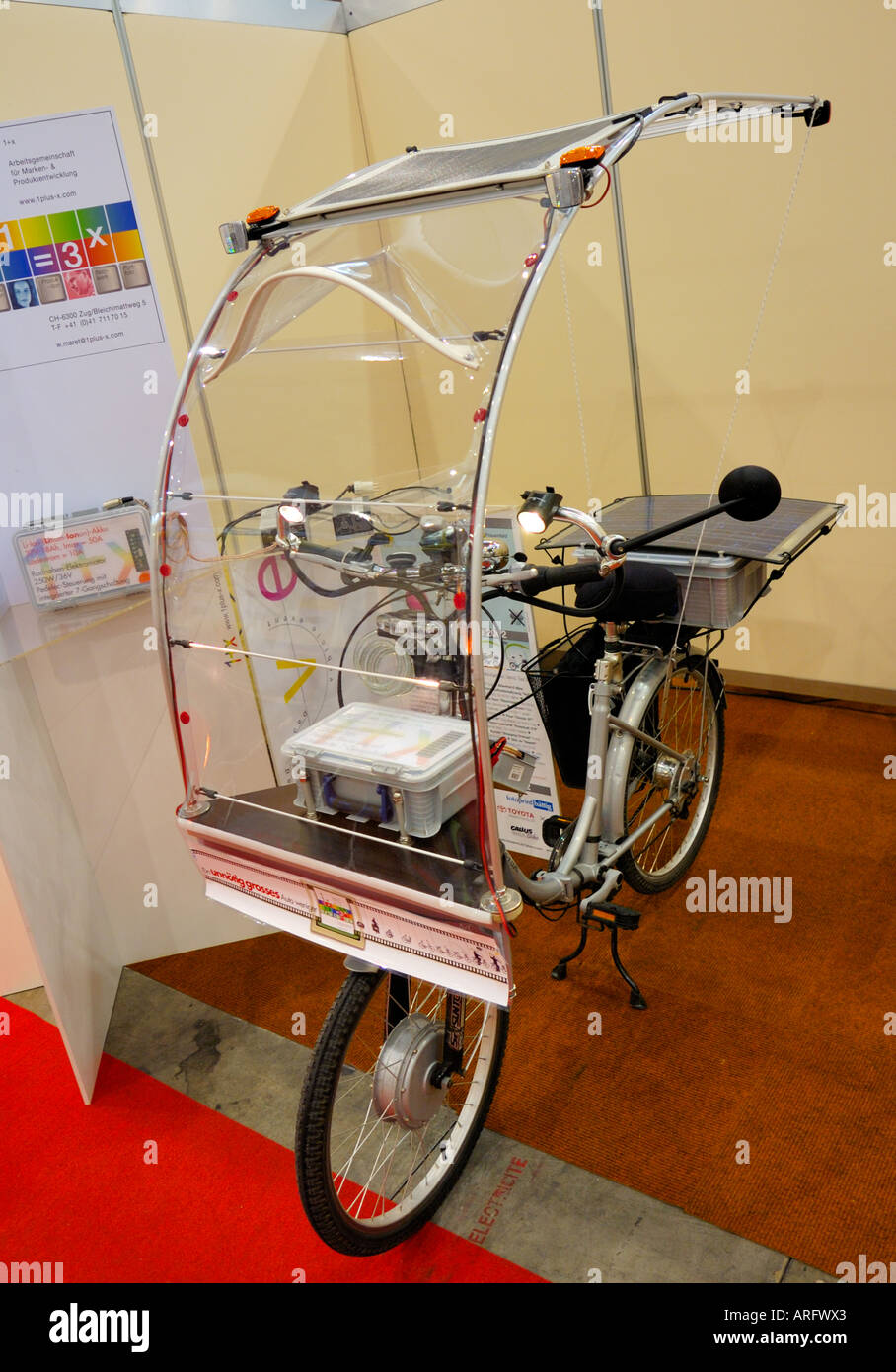 Solar-powered bike. Stock Photo