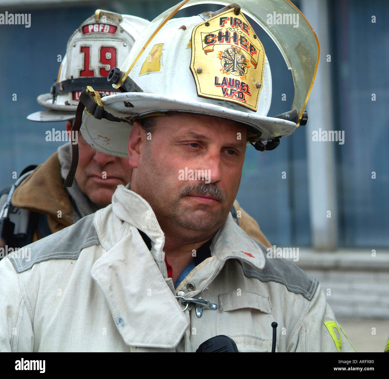 Portrait of the Laurel Vol Fire Dept Fire chief Stock Photo