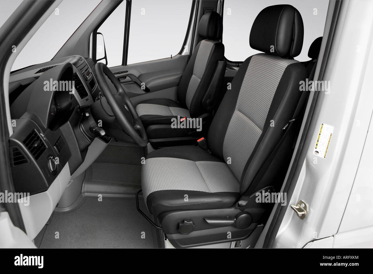 2007 Dodge Sprinter 2500 in Silver - Front seats Stock Photo