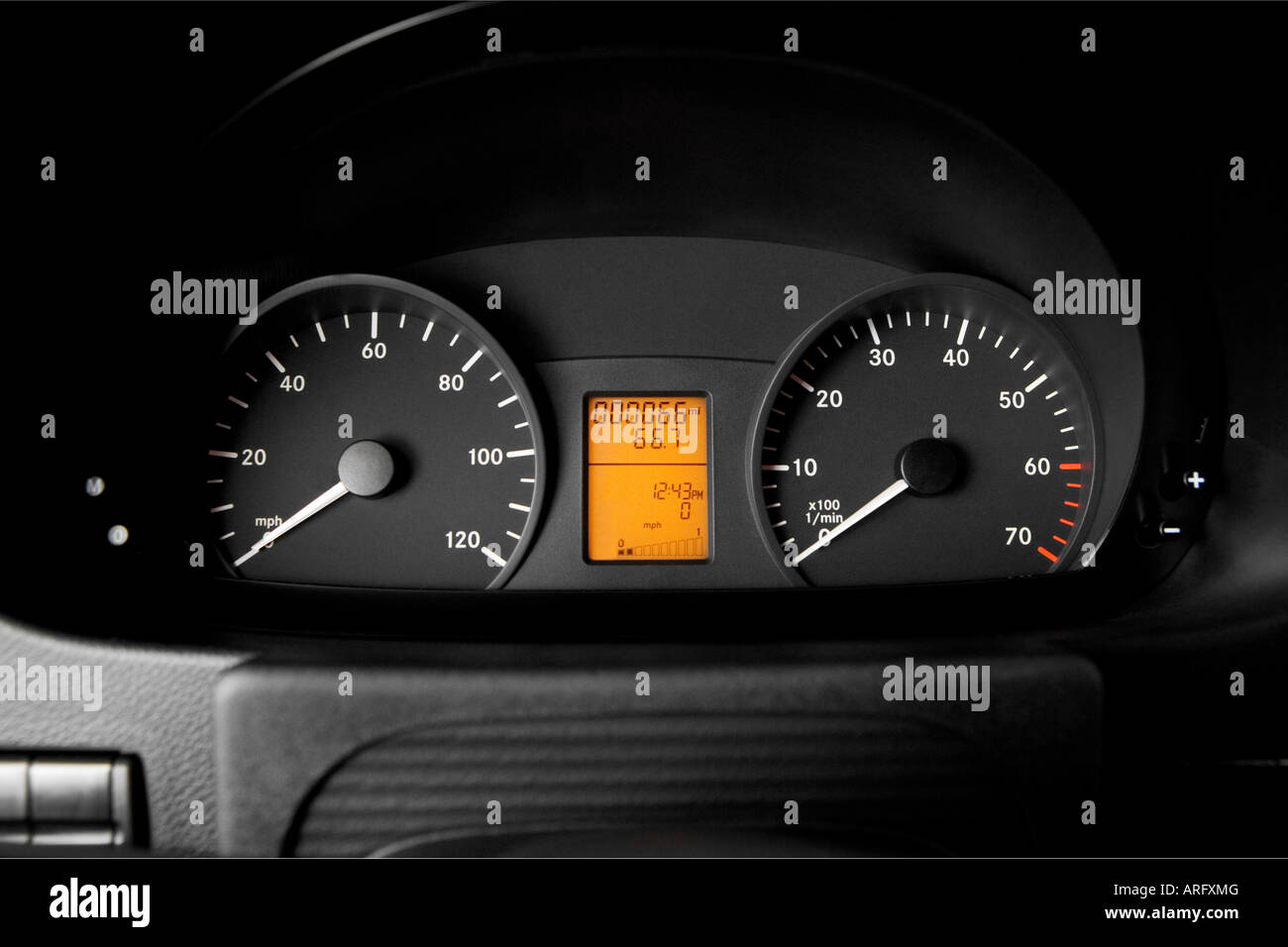 2007 Dodge Sprinter 2500 in Silver - Speedometer/tachometer Stock Photo