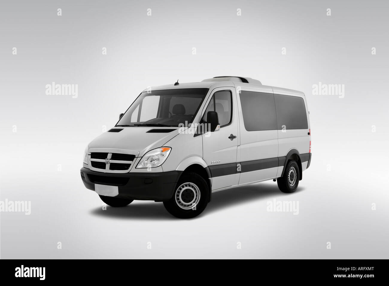 2007 Dodge Sprinter 2500 in Silver - Front angle view Stock Photo