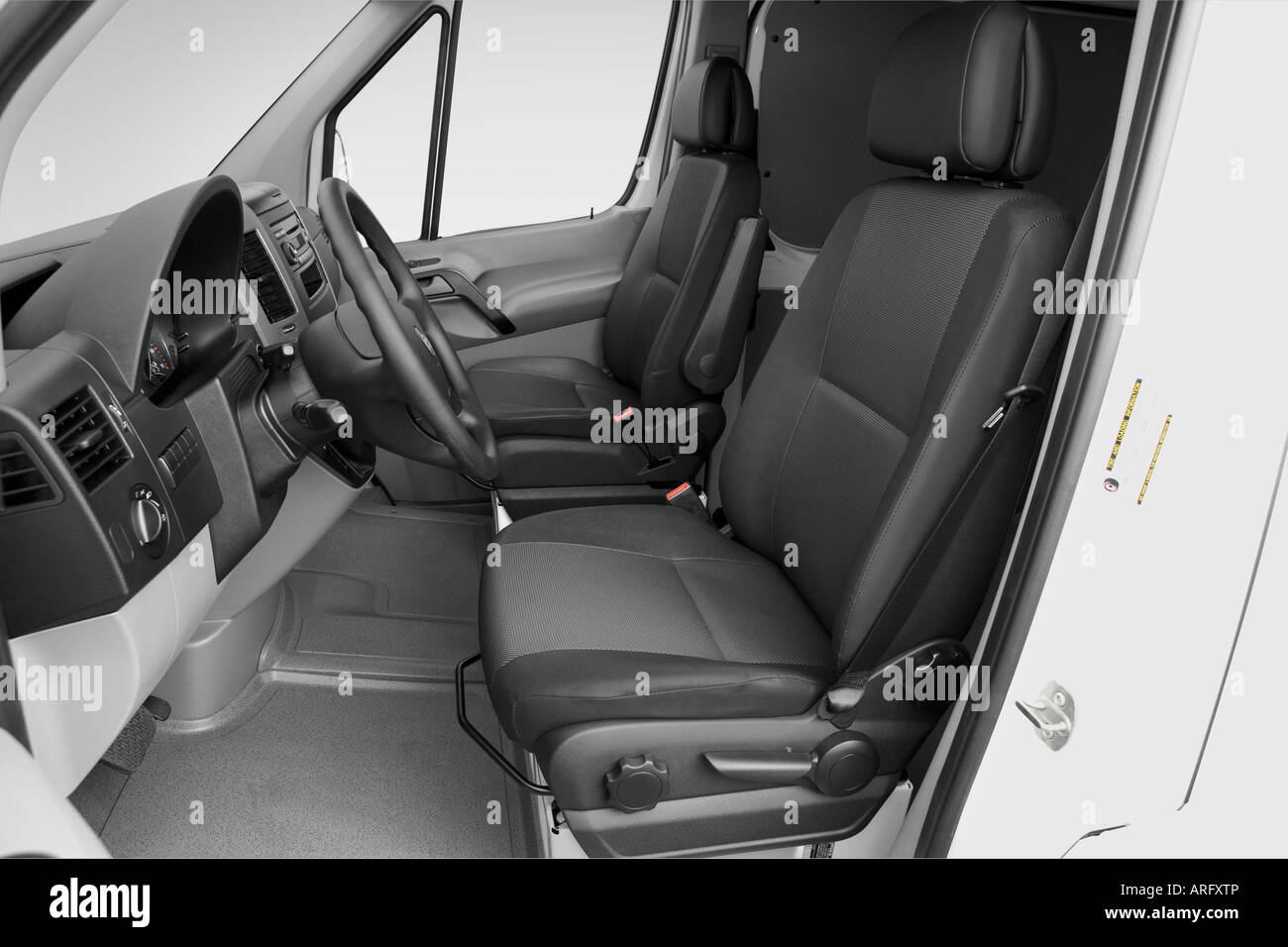 2007 Dodge Sprinter 2500 Cargo in White - Front seats Stock Photo