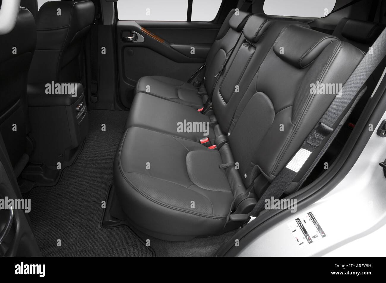 2007 Nissan Pathfinder LE in Silver - Rear seats Stock Photo