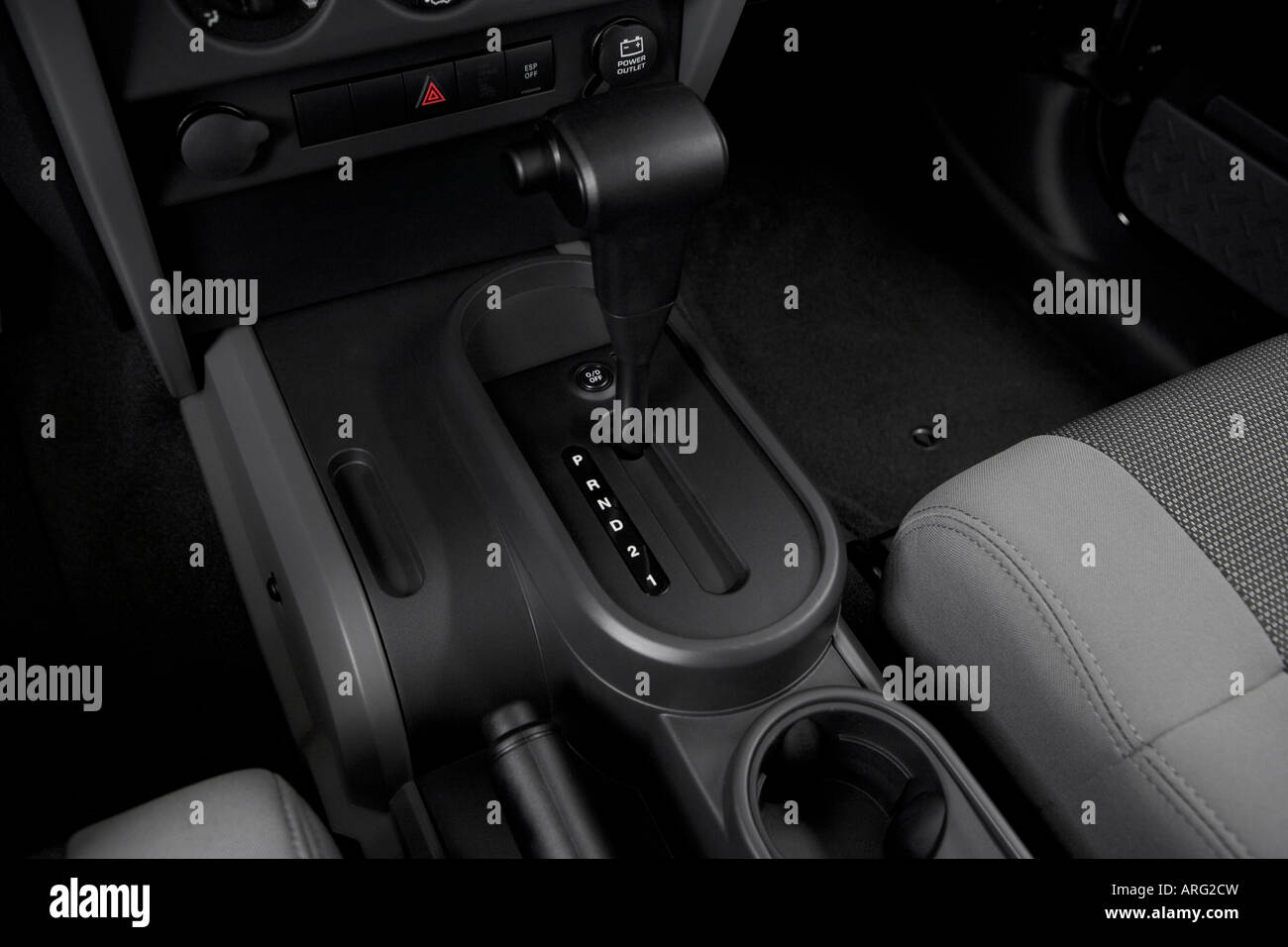 2007 Jeep Wrangler Unlimited X in Black - Gear shifter/center console Stock  Photo - Alamy