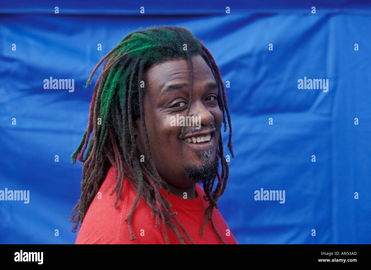 Young man dyed hair blue hi-res stock photography and images - Alamy