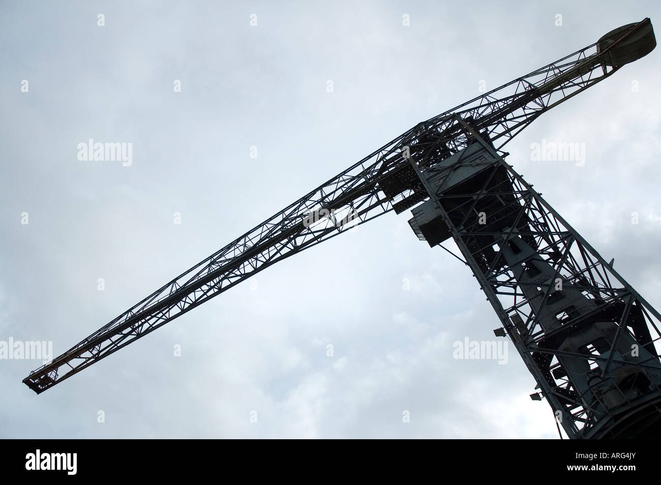 Crane on a construction site In black white Stock Photo - Alamy