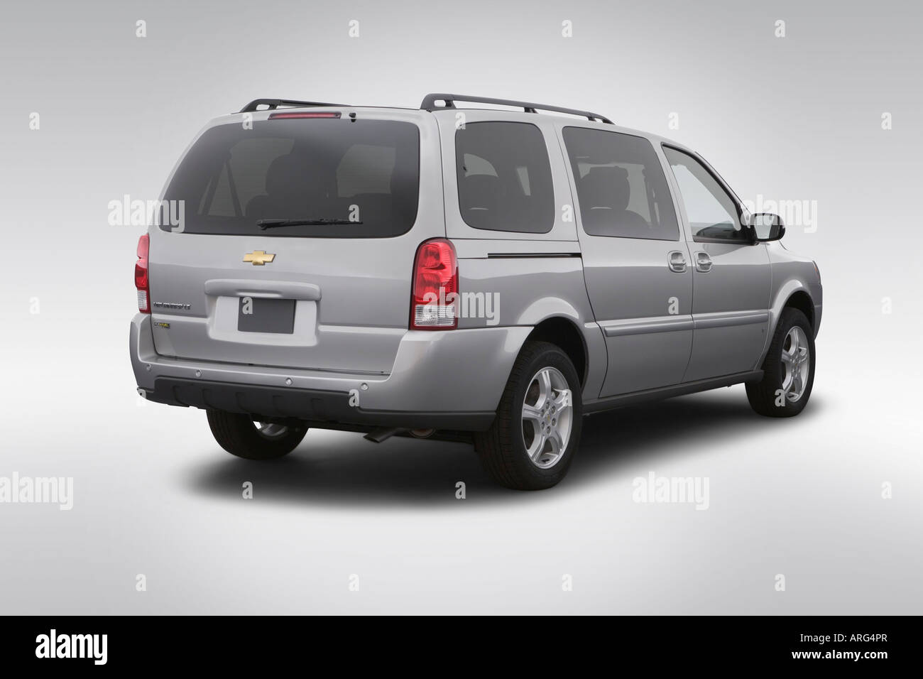 2007 Chevrolet Uplander LT in Silver - Rear angle view Stock Photo