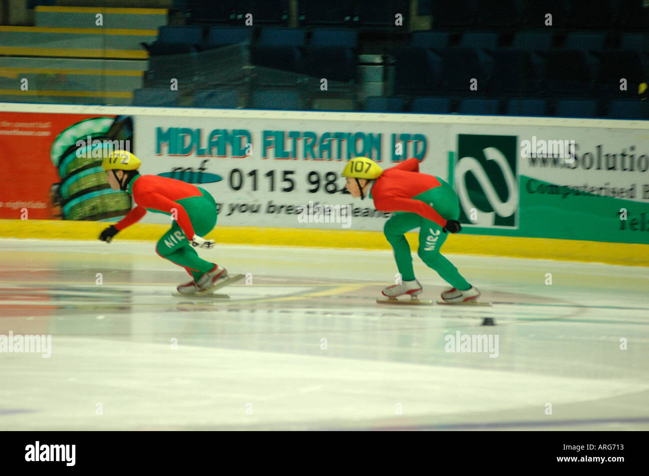 SPEED SKATING AT THE NOTTINGHAM ICE ARENA OPEN COMPETION INCLUDING SOME