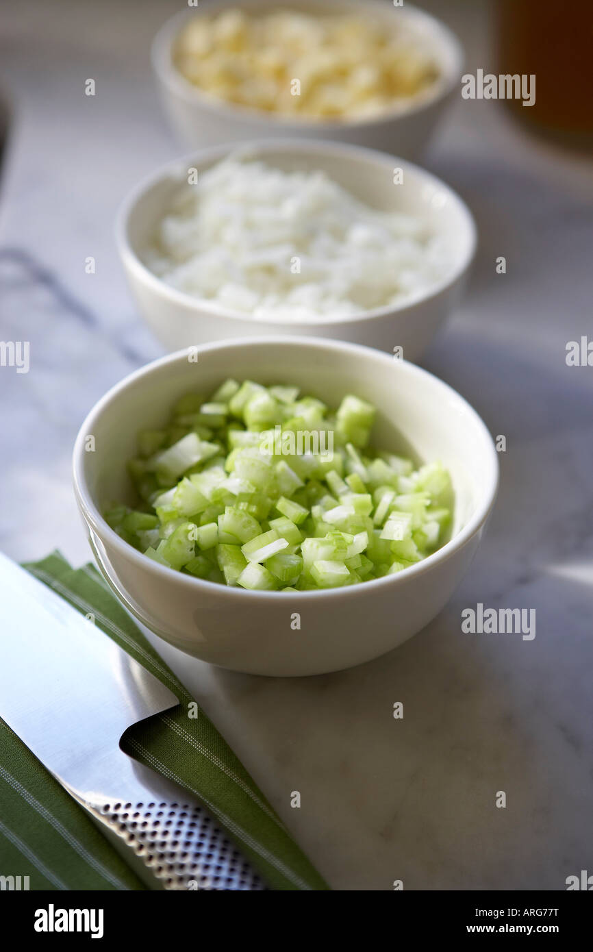 Celery, Onions and Butter Stock Photo Alamy