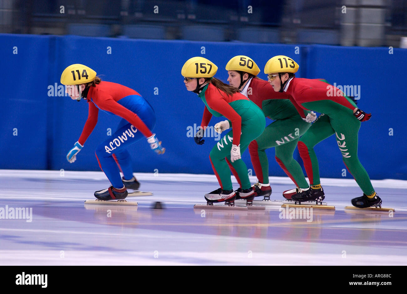SPEED SKATING AT THE NOTTINGHAM ICE ARENA OPEN COMPETION INCLUDING SOME