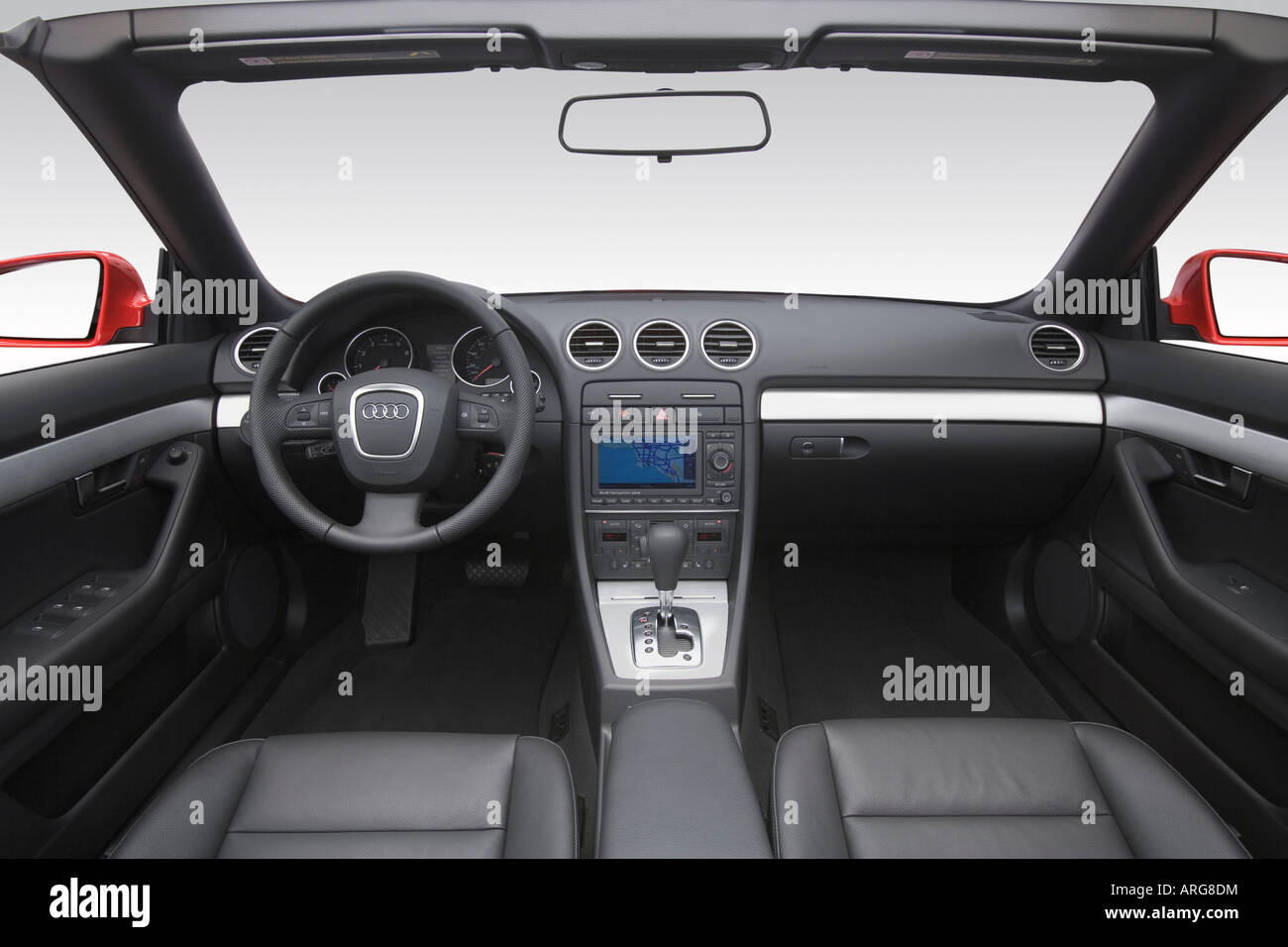 2007 Audi A4 Cabriolet 2.0T in Red - Dashboard, center console, gear  shifter view Stock Photo - Alamy