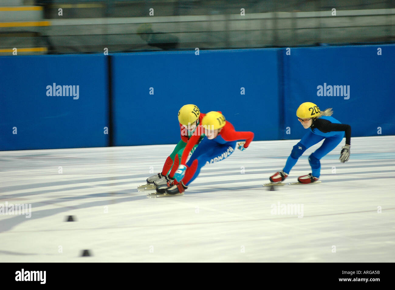 SPEED SKATING AT THE NOTTINGHAM ICE ARENA OPEN COMPETION INCLUDING SOME OF ENGLAND S TEAM AND